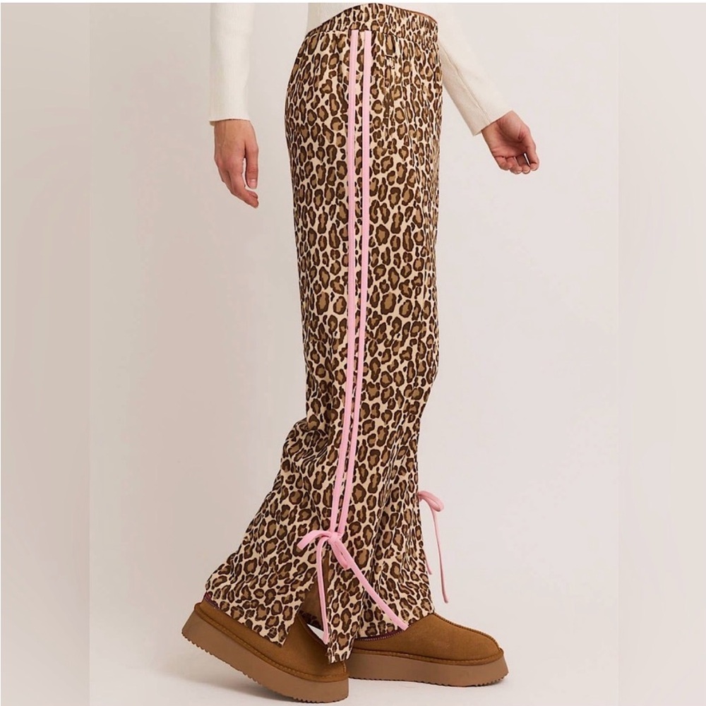 Le Lis Leopard Bow Detail Track Pants-size XS-0202